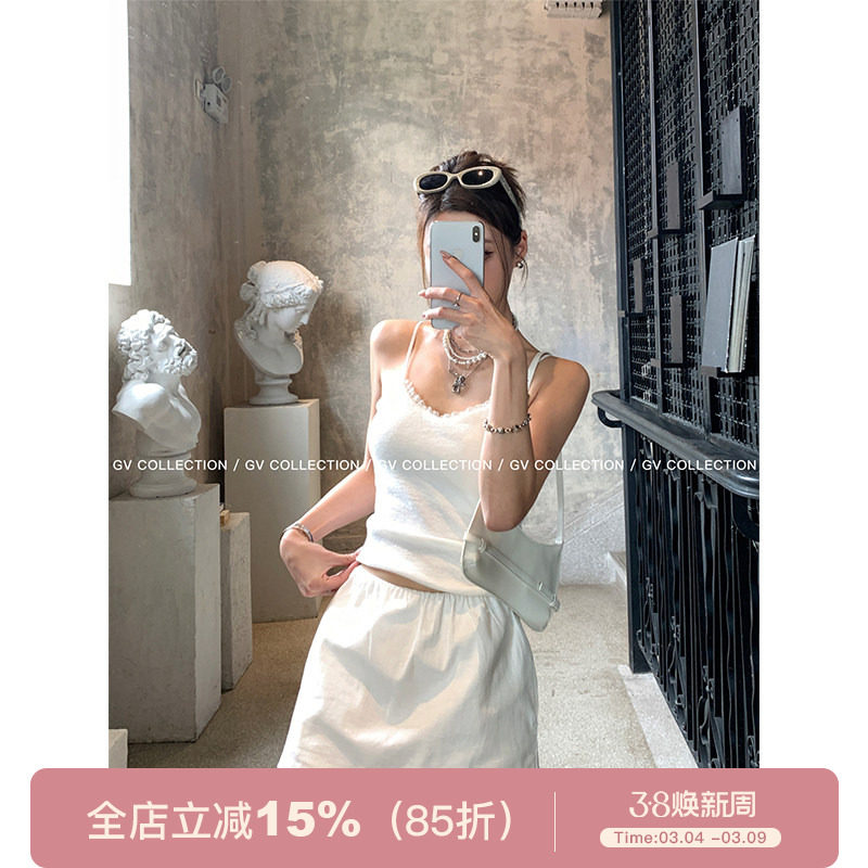 GV大白哥 万能搭！棉麻防走光裙裤短裙夏季新款女半身裙遮肉显瘦