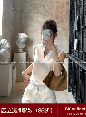 GV大白哥 Oldmoney极简 亚麻抽绳万搭短裤设计感遮肉裤子女夏新款