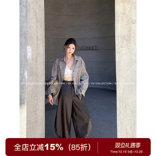 复古设计感PU七分弯刀皮裤