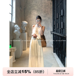 GV大白哥 松弛舒适区 棉麻舒适直筒直筒休闲裤设计感百搭新款女夏