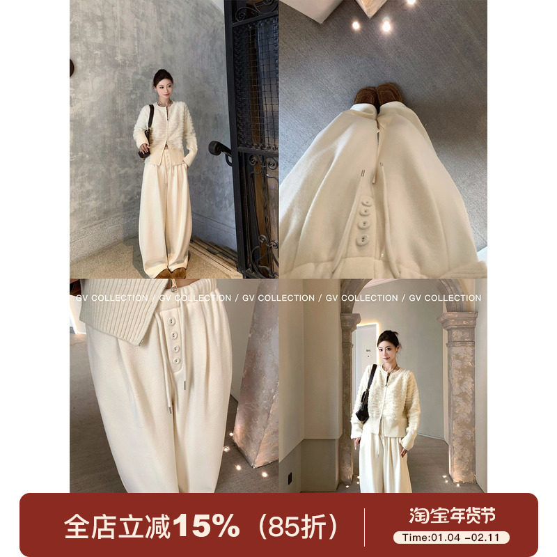 GV大白哥  磨毛暖暖裤 加绒加厚抽绳纽扣直筒卫裤休闲裤冬季裤子,女装/女士精品,卫裤,淘宝优惠券,粉丝福利购,淘宝优惠卷