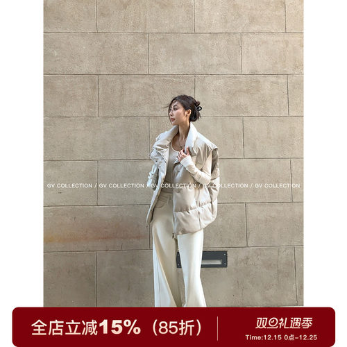 立领仿羊皮pu皮质马甲背心