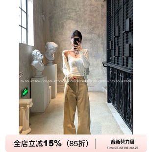 裤 GV大白哥 百搭显瘦夏季 直筒松弛细节设计感休闲裤 子女 淡人日常