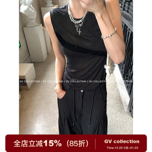 背心上衣设计感女夏新款 轻薄天丝极简无袖 Row系私服 GV大白哥