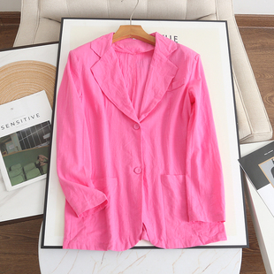 外套通勤显瘦上衣 西装 时尚 宽松休闲百搭翻领单排扣纯色春秋款