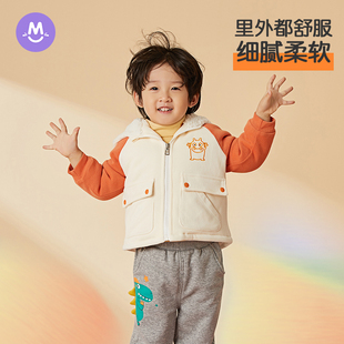 男童外套秋冬款加绒加厚棉衣宝宝棉服冬装小童洋气儿童童装婴儿女