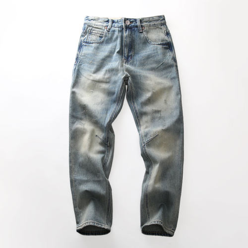 西小铺复古情怀拼接口袋牛仔裤