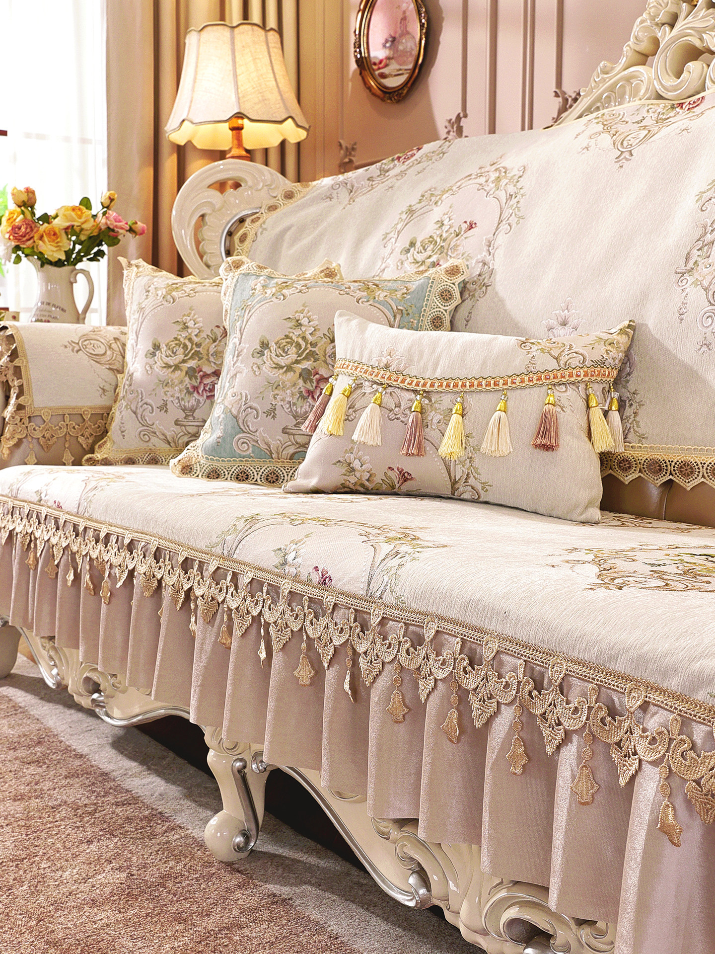 欧式沙发垫四季通用2025新款轻奢高级感坐垫盖布防滑直排沙发套罩