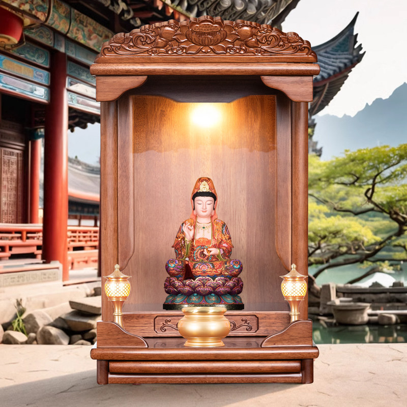 财神爷柜子挂墙上壁挂式佛柜实木小佛龛新中式挂柜佛像橱柜小神龛,住宅家具,其它案台,淘宝优惠券,粉丝福利购,淘宝优惠卷