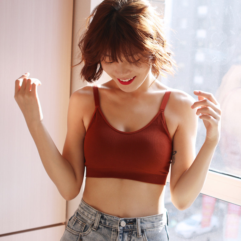 内衣女学生高中少女抹胸无钢圈美背吊带网红爆款运动文胸裹胸背心