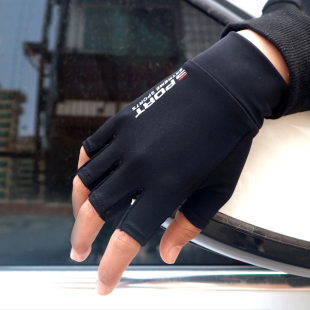 半指男女春夏季 防滑开车钓鱼运动手套 户外防晒手套冰丝骑行薄款