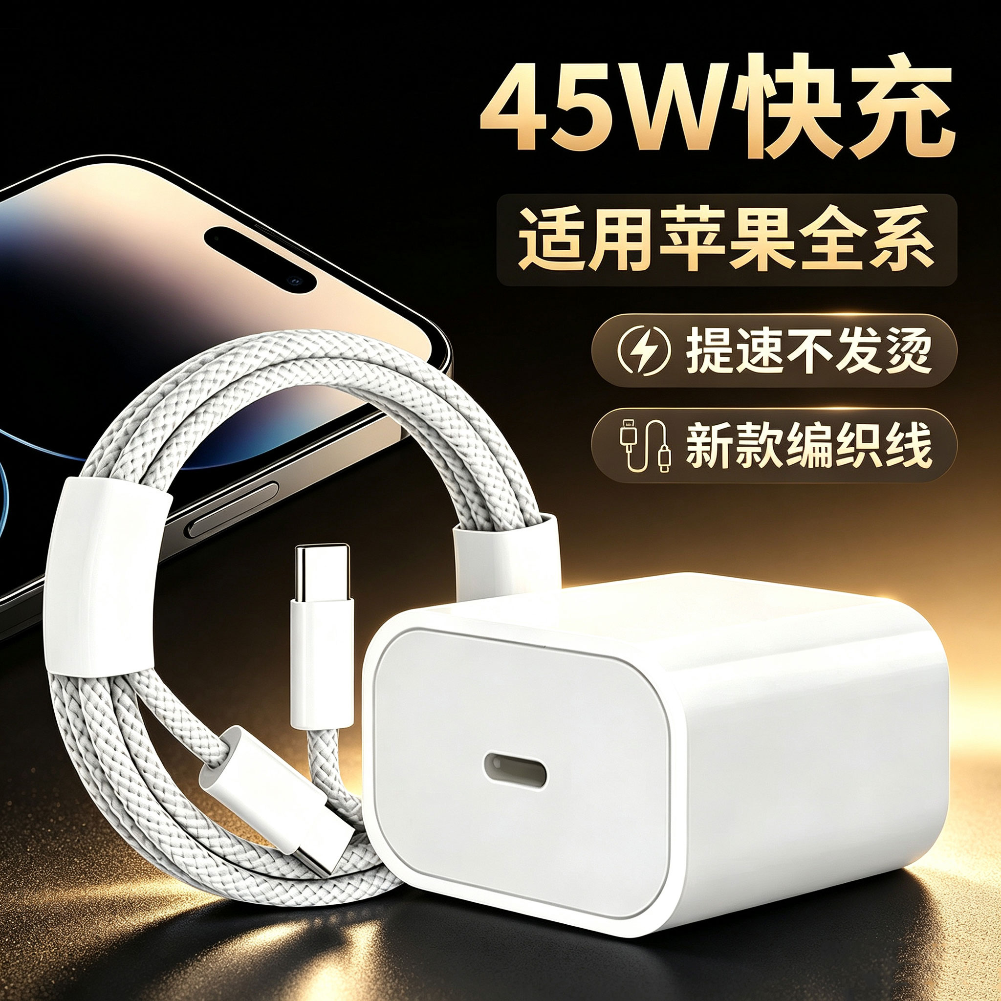 45WPD头适用苹果快充充电器