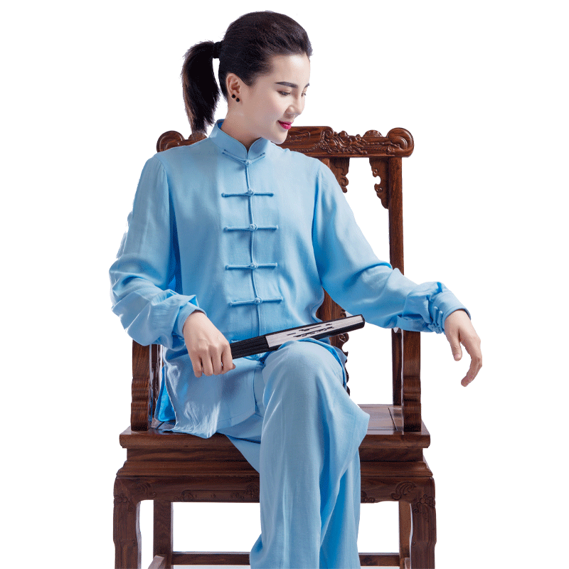 夏季太极服 柔软棉麻 男女中国风武术练功服 陈英短袖太极拳服装