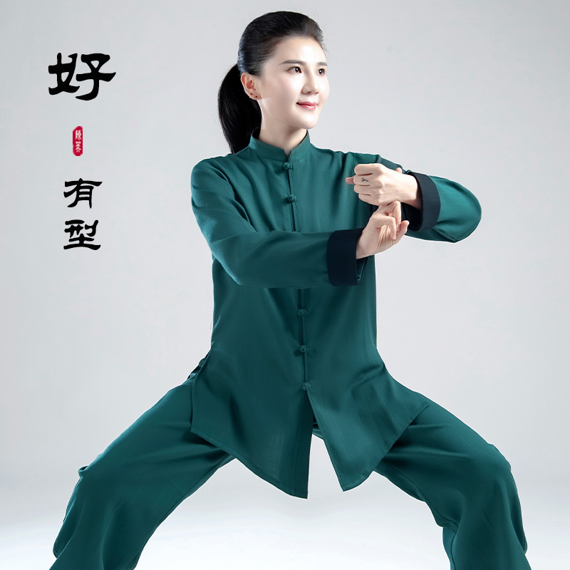 陈英新款仿棉麻武术表演太极拳