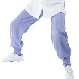 夏季太极服男女棉麻新品时尚太极裤武术表演练功太极拳服装灯笼裤