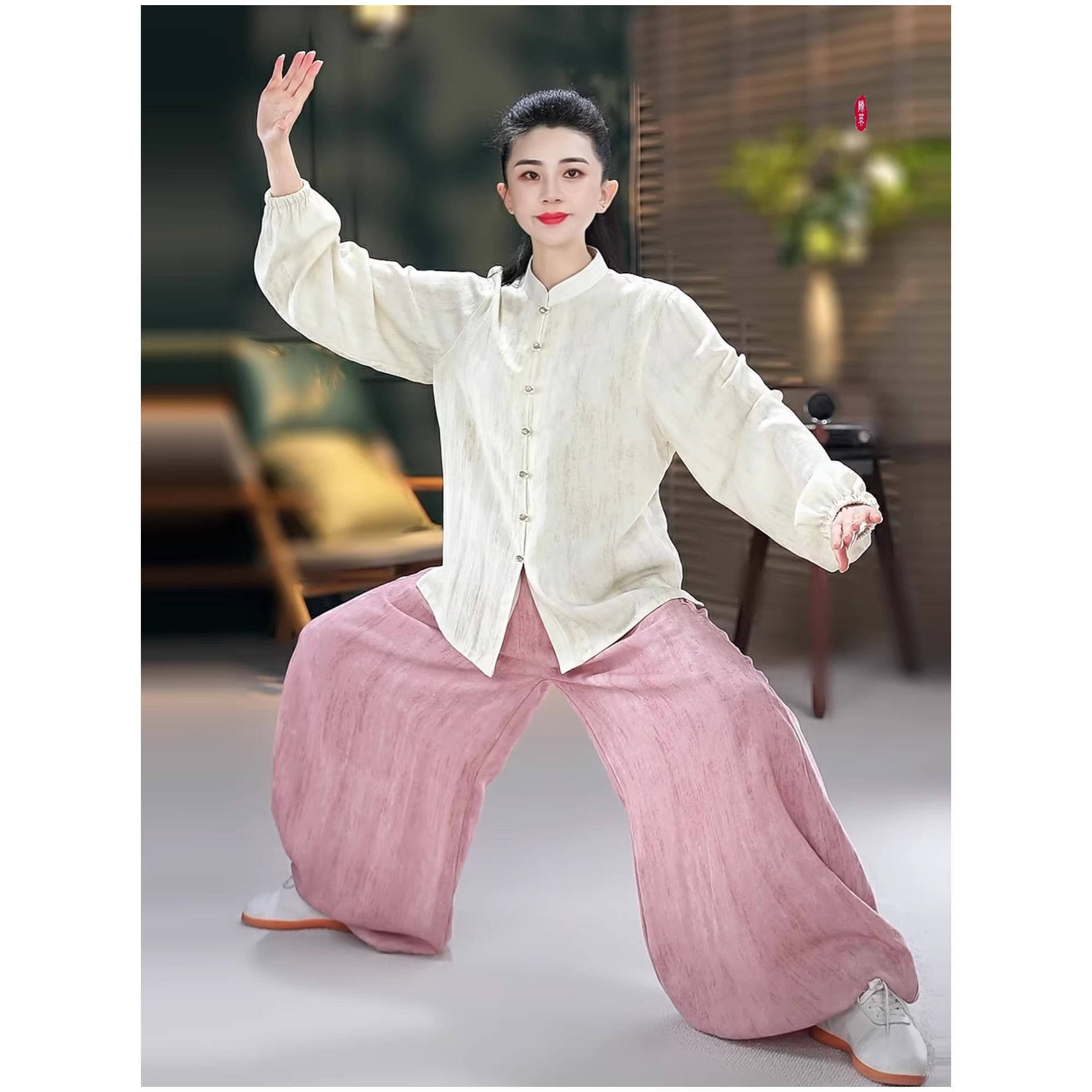 【春夏太极服马面灯笼裤】26年新款亚麻武术八段锦太极拳练功裤子