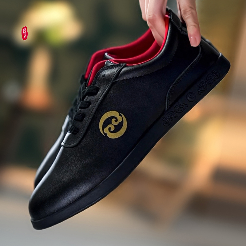 軟皮革牛筋底太極拳練功鞋