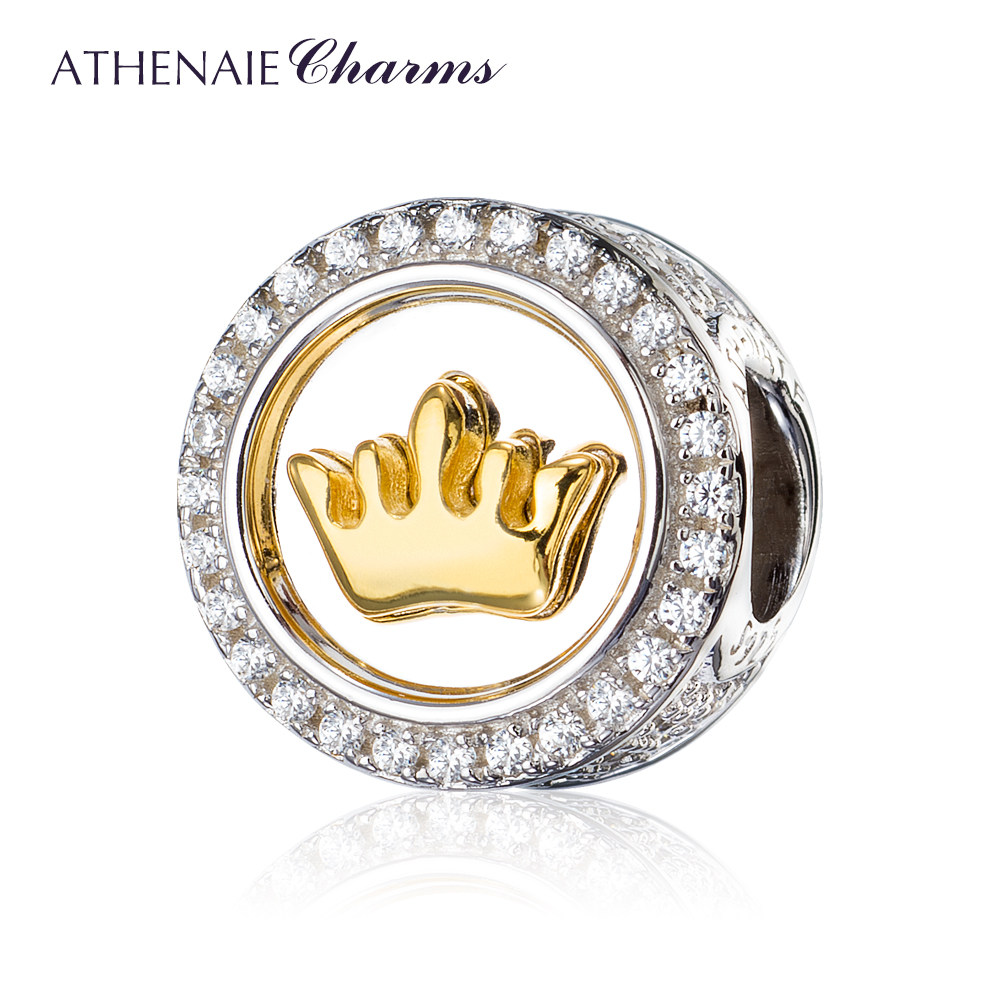 ATHENAIE阿斯娜 925银女王皇冠吊坠DIY搭手链手工材料串珠子串饰