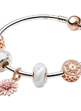 2021年新款玫瑰金雏菊银手镯轻奢