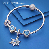 ATHENAIE925银蓝色雪花吊坠个性 手镯手链ins风潮七夕情人节女友款
