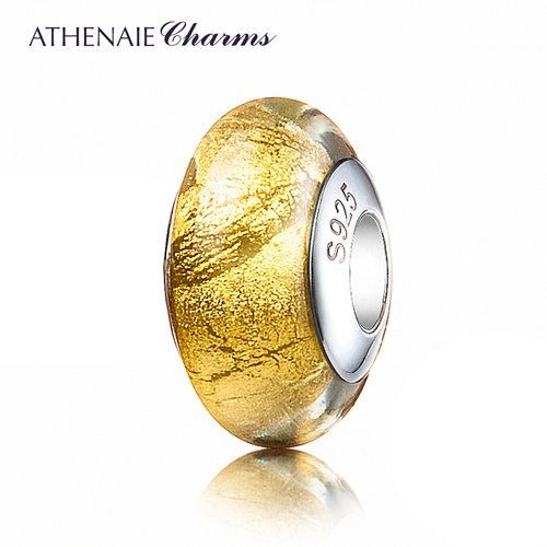 意大利murano金箔琉璃转运珠银管