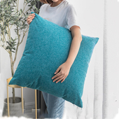 方形仿麻沙发抱枕靠垫套客厅腰靠床头大号靠背垫抱枕套不含芯定制