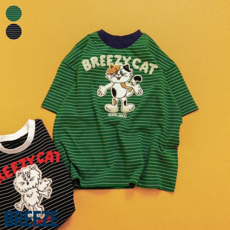 Chookids日本代购 BREEZE 2026夏 儿童BREEZY CATS贴片短袖T恤