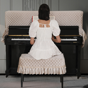 钢琴套钢琴防尘罩半罩钢琴布盖布北欧丝绒半包钢琴套简约