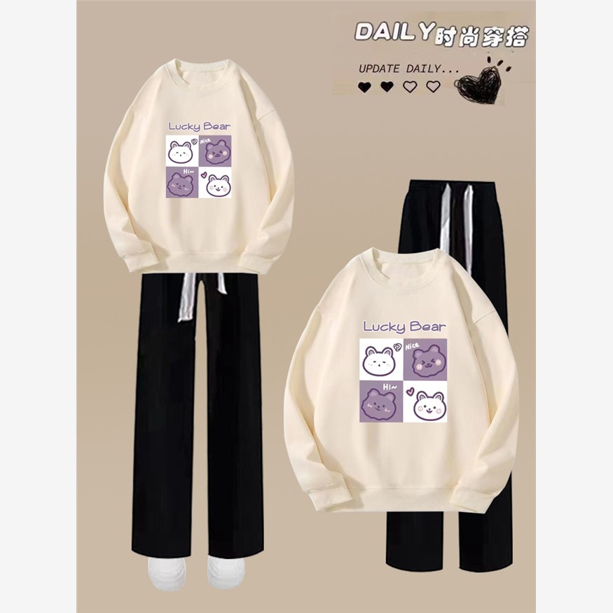 初中生运动服套装女2025秋季新款少女秋装高中学生休闲卫衣两件套