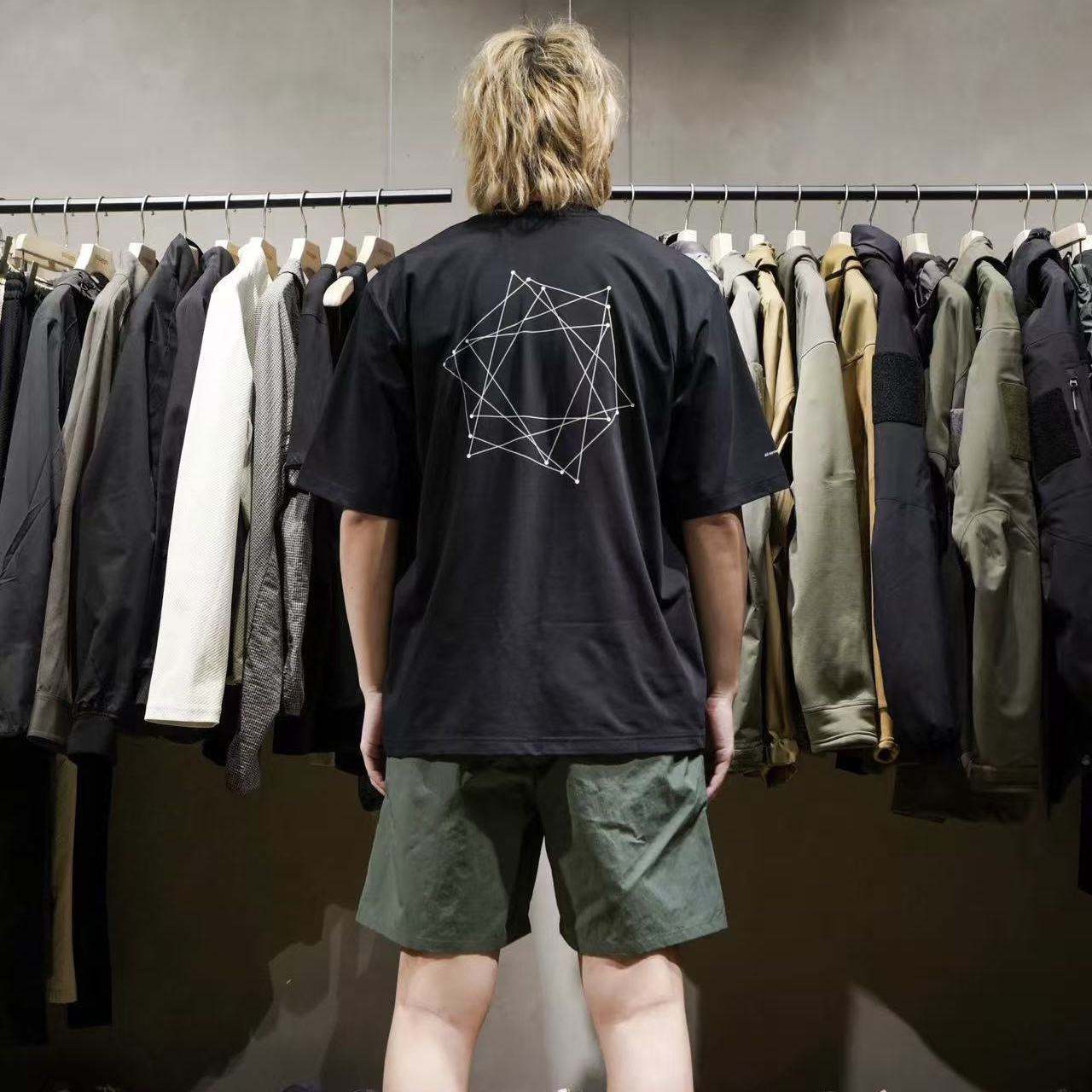 夏季新款GDW日系简约轻薄透气机能速干印花圆领短袖T恤打底衫男女