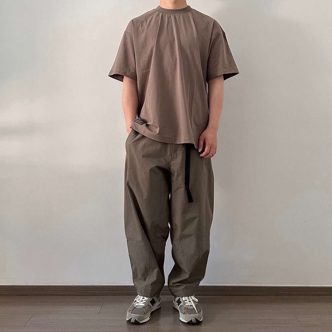 日系户外OAK轻量化透气机能尼龙速干泡泡纱萝卜裤休闲锥形长裤男