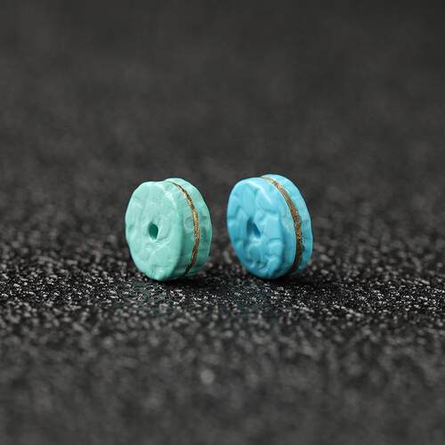 高瓷绿松石陨坑挫金隔片文玩隔珠垫片手串金刚星月菩提diy配
