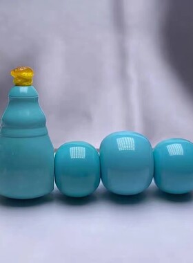 湖北原矿绿松石老型单珠散珠三通套装佛头腰珠金刚手串隔珠配饰