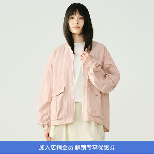 WHEELS and WIND 男女中性款机能性防泼水耐磨宽松无领夹克外套