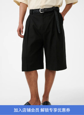 STUDIO NICHOLSON PANT - KNEE LENGTH 男装棉麻混纺宽松短裤