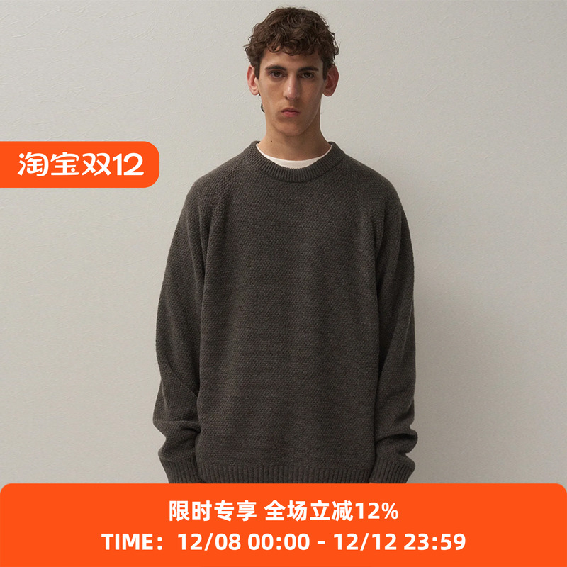 ATON LAMBS WOOL CREWNECK SWEATER 男女中性羊羔毛圆领毛衣