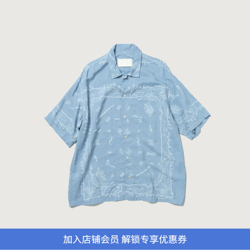 INNAT RAKUGAKI BANDANA 艺术家手绘天然植物染色夏威夷短袖衬衫