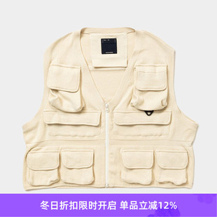 Luggage Knit Vest天竺棉针织V领拉链钓鱼马甲 Cotton meanswhile