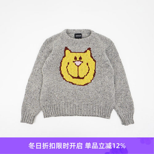 Howlin SMILING FACES 女装笑脸羊毛马海毛圆领毛衣
