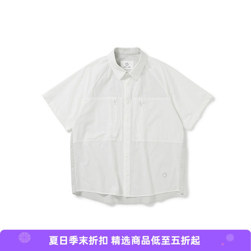 WHEELS and WIND Air Ctrl背后拼接透气伸缩性运动短袖衬衫