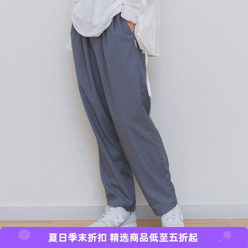 现货腰部松紧带锥形休闲长裤