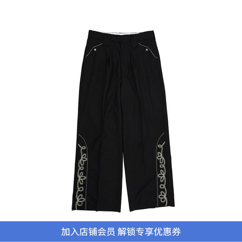 DAIRIKU刺绣羊毛阔腿裤