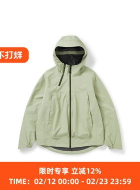 WHEELS and WIND 防泼水防污双拉链宽松廓形冲锋衣 连帽外套