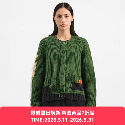 YMC ATOMIC CARDIGAN 女装手织拼接毛衣开衫