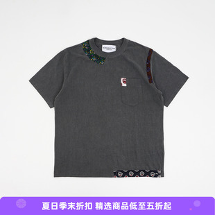 NOMA TEXTILE Patchwork Garment Dyed Tee Shirt成衣染色拼接T恤