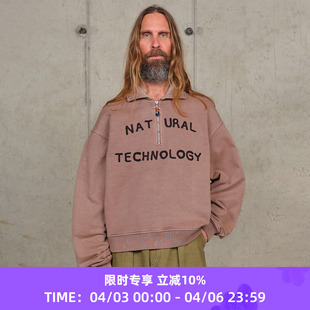 PULLOVER Story mfg GEO 复古半拉链串珠卫衣 男女中性款