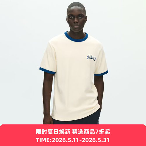 Wood Wood Parker tee arhie 拼色LOGO圆领短袖T恤