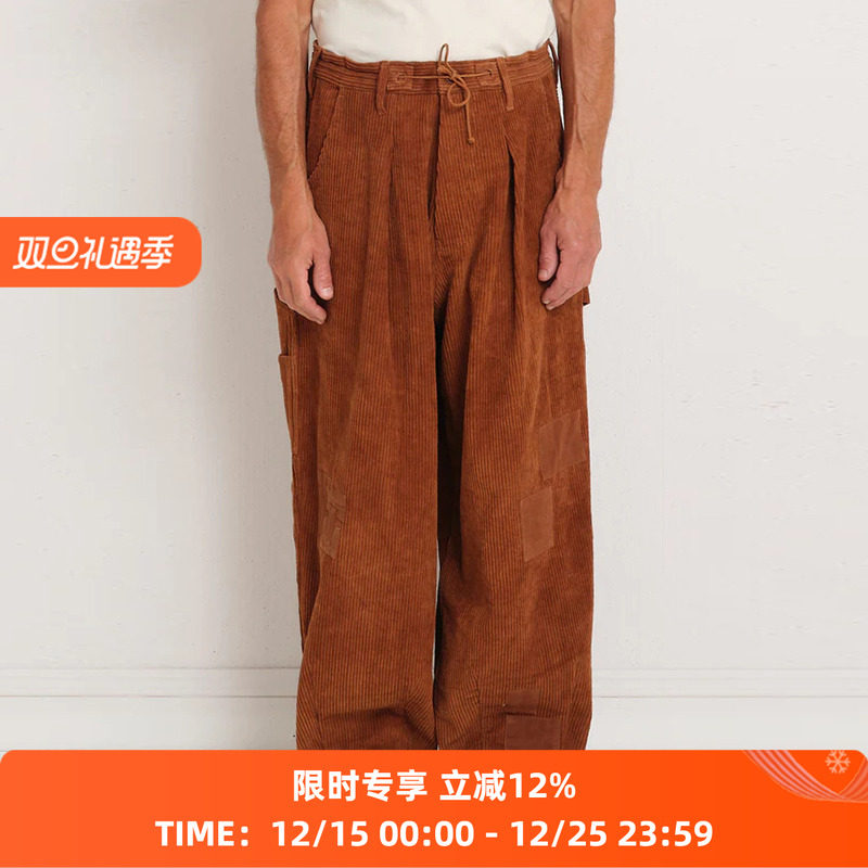 Storymfg灯芯绒补丁拼接长裤