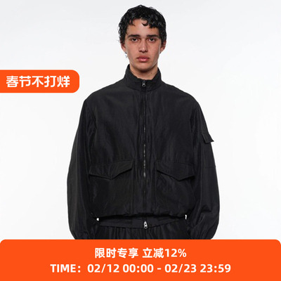 marka FLIGHT JACKET 羊毛丝绸混纺军事风飞行夹克外套