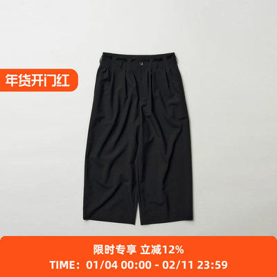 DIGAWEL Wide tuck pants 高密度羊毛府绸抗皱垂坠阔腿裤